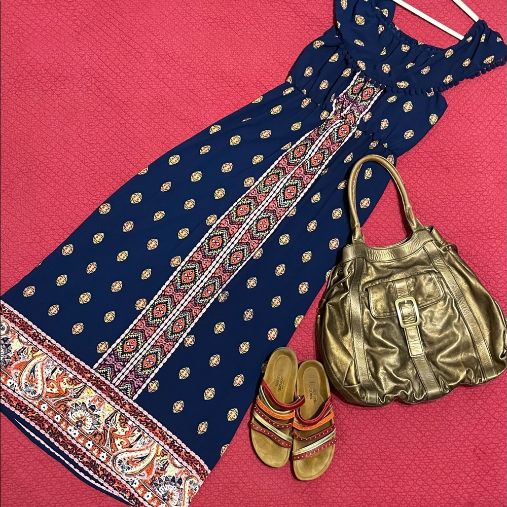 As U Wish - Ikat Pom Pom Tassel Maxi Dress